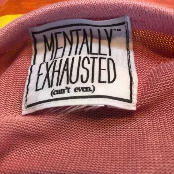 🇺🇸Mentally Exhausted Pink Crop Sweater - Picture 4 of 4